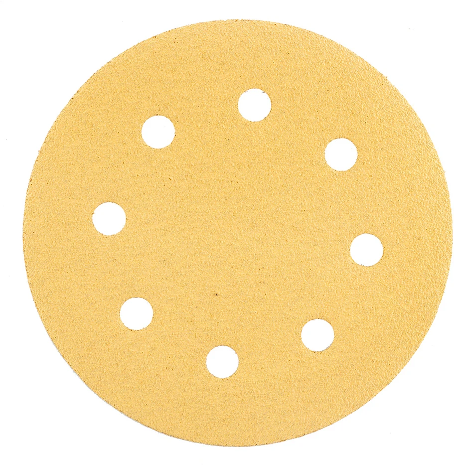 Papier Švitrinis popierius su lipdukais 180 mm, K80, 5 vnt., su 8 skylėmis šlifuokliui 59G263