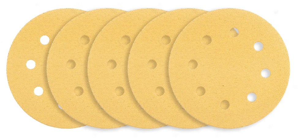 Papier Švitrinis popierius su lipdukais 180 mm, K80, 5 vnt., su 8 skylėmis šlifuokliui 59G263