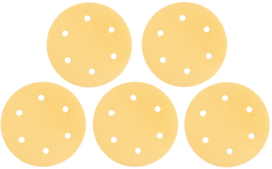 Papier Švitrinis popierius su lipdukais, 225 mm, K80, 5 vnt., su 6 skylėmis, šlifuokliams 59G264, 59G265