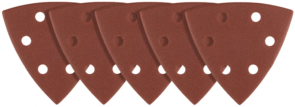 Graphite Papiery Delta Velcro švitrinis popierius 93 x 93 mm, P100, 5 vnt., su 6 skylėmis