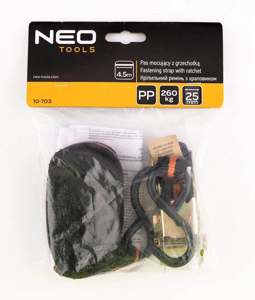 Neo Pas Terkšlinis dirželis 25 mm x 4,5 m, 260 kg PP