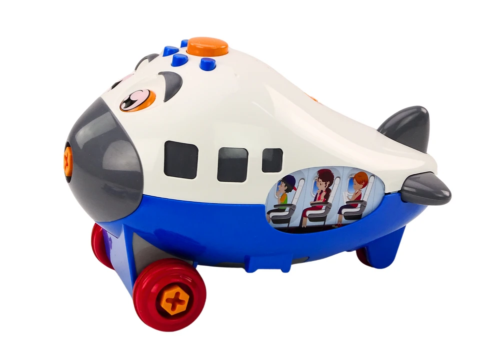 Lean Toys Mėlynas Vaikiškas Lėktuvas su Surinkimo Įrankiais