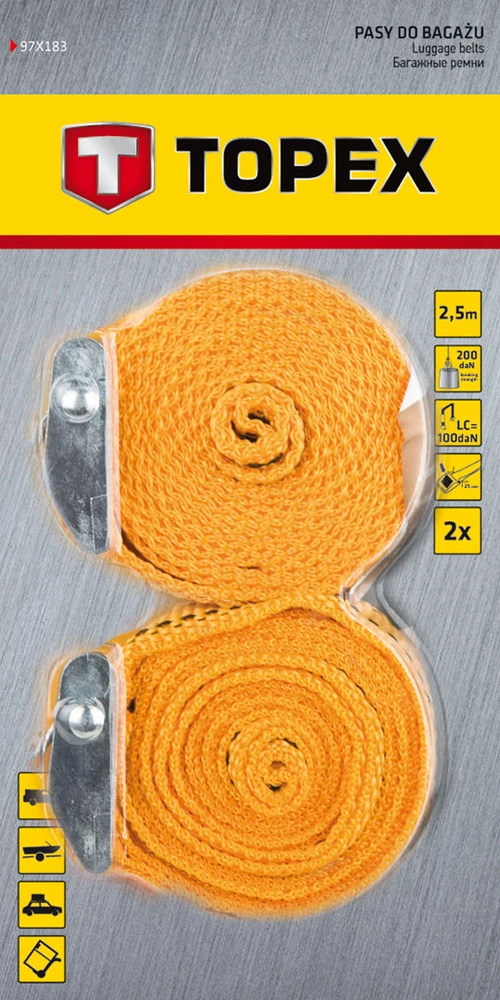 Pasy Bagažo diržas 2vnt. 2,5m x 25mm