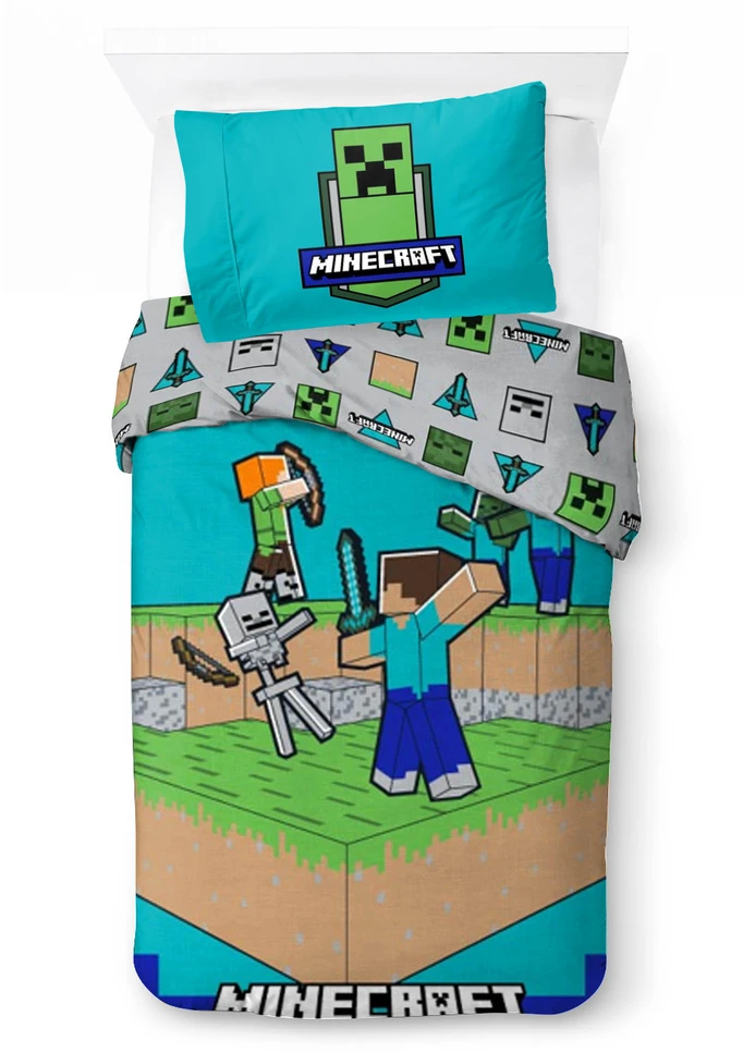 Brandmacminecraft Patalynė - Suaugusiųjų dydis 140 x 200 cm - Minecraft Kova prasidėjo (1029658)