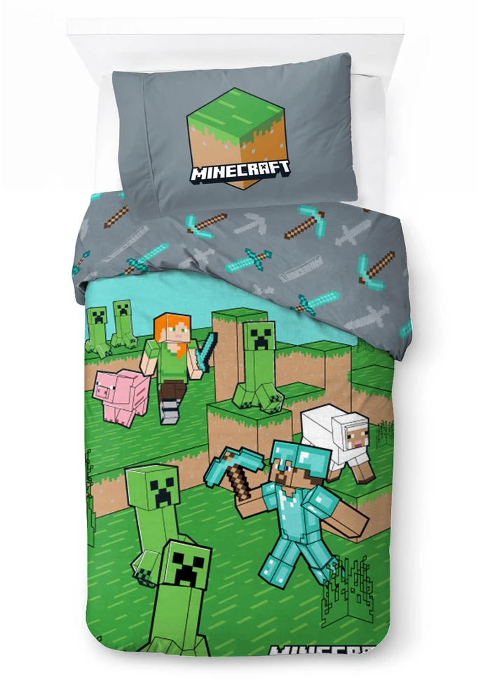 Brandmacminecraft Patalynė - Suaugusiųjų dydis 140 x 200 cm - Minecraft gyvūnai ir monstrai (1029637)