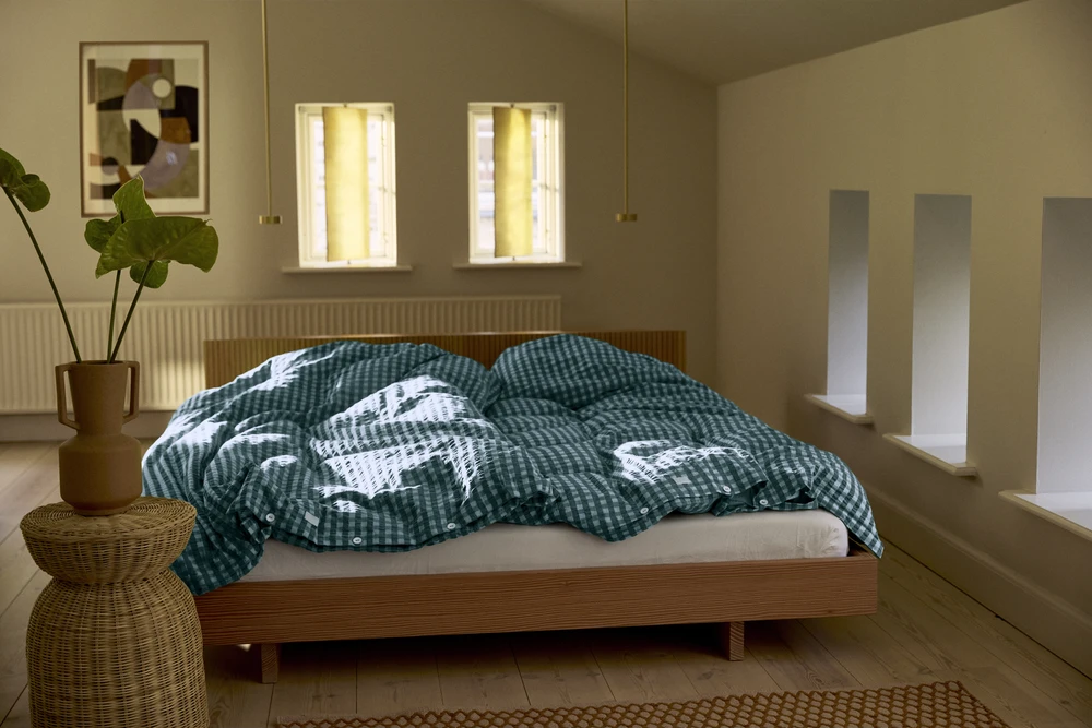 Patalynės komplektas Juna – BækBølge patalynė – žalia/šviesiai mėlyna – 140x220 cm