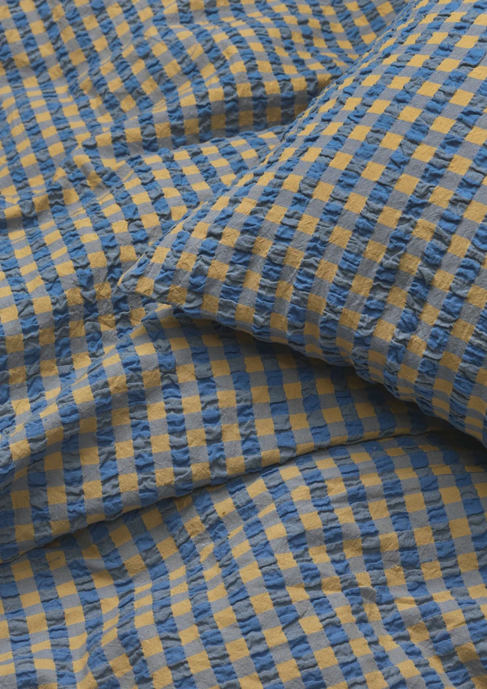 Patalynės komplektas Juna – BækBølge patalynė – mėlyna/ochra – 140x220 cm
