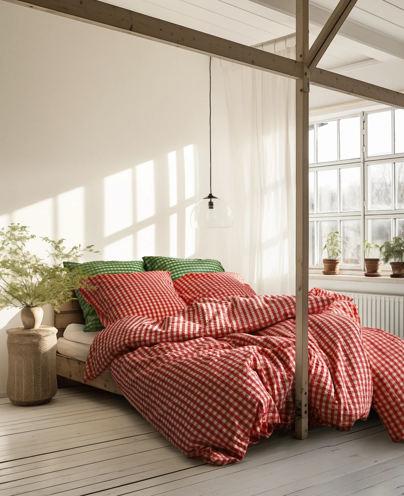 Patalynės komplektas Juna – BækBølge Patalynė – Raudona/Geltona – 140x220 cm