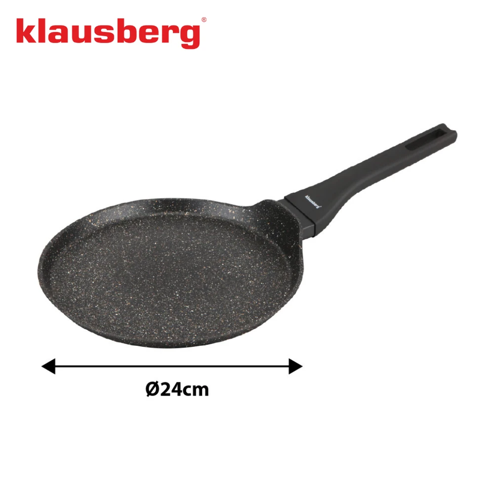 Keptuvė Blynų kepimo forma 24 cm, marmurinė nelimpanti danga, aliuminis, indukcinė, Klausberg, kb-7957
