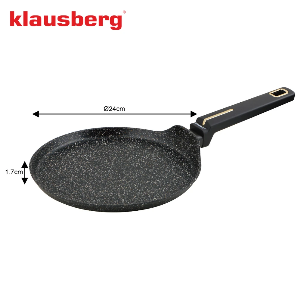 Keptuvė Blynų kepimo forma, juodo marmuro, su nelimpančia danga, 24 cm skersmens, Klausberg, kb-7964