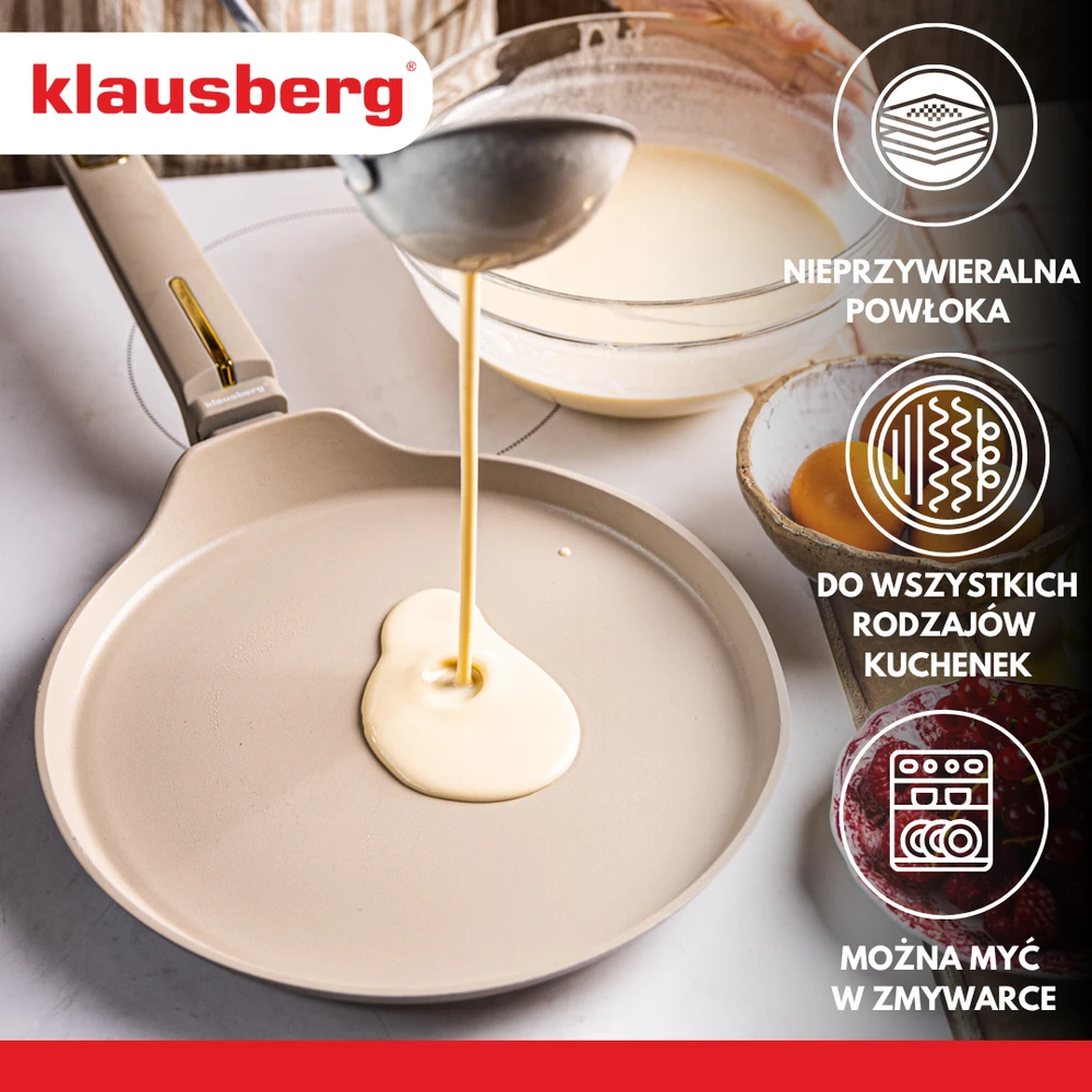 Keptuvė Blynų kepimo forma, smėlio spalvos, nelimpanti, 24 cm skersmens, Klausberg