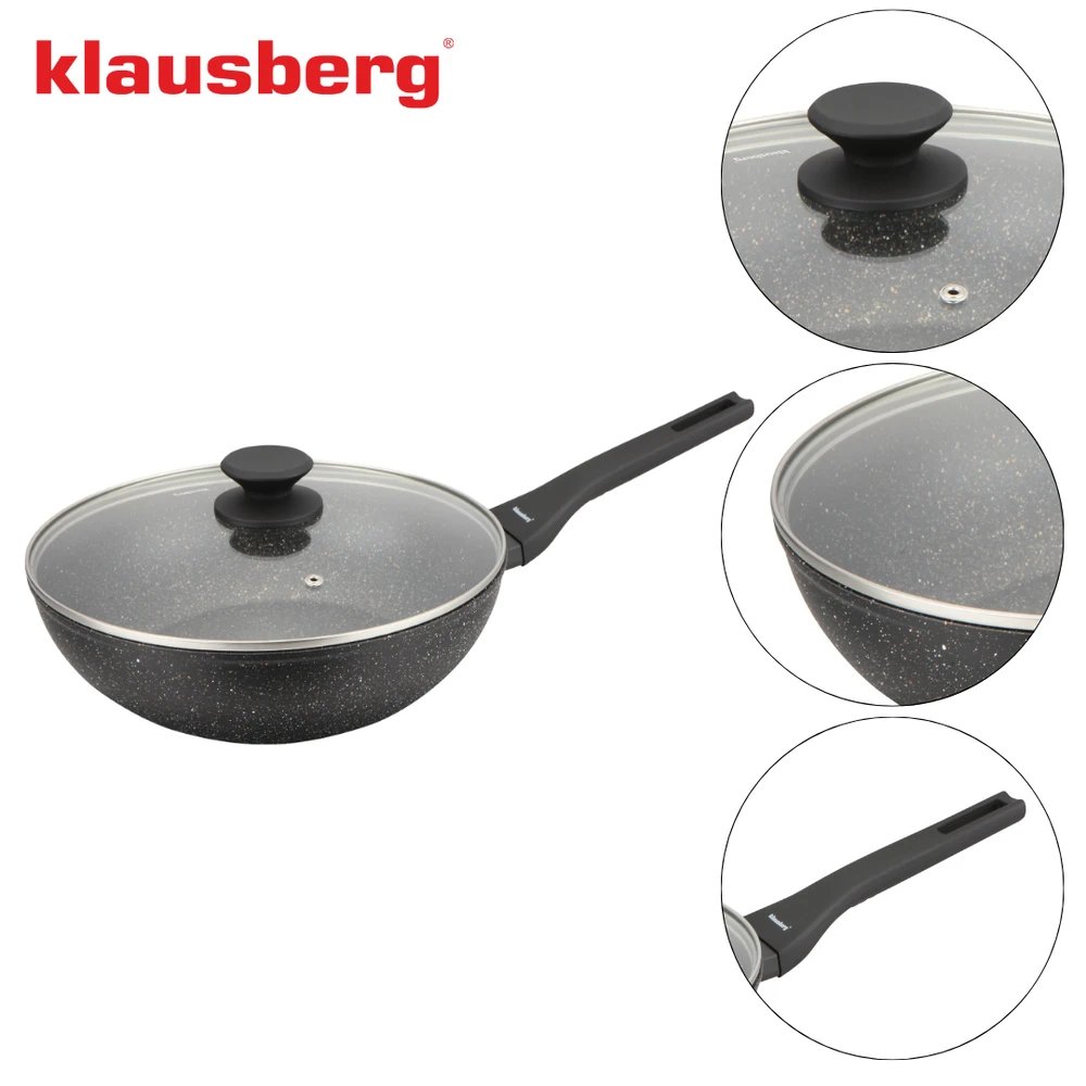Keptuvė Marmurinė vok keptuvė 28 cm su dangčiu, klausberg KB-7990