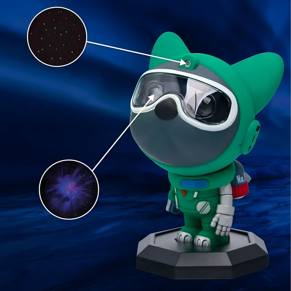 Paw Patrol 360° astronauto LED kosminio lazerinio projektoriaus žvaigždės formos lempa