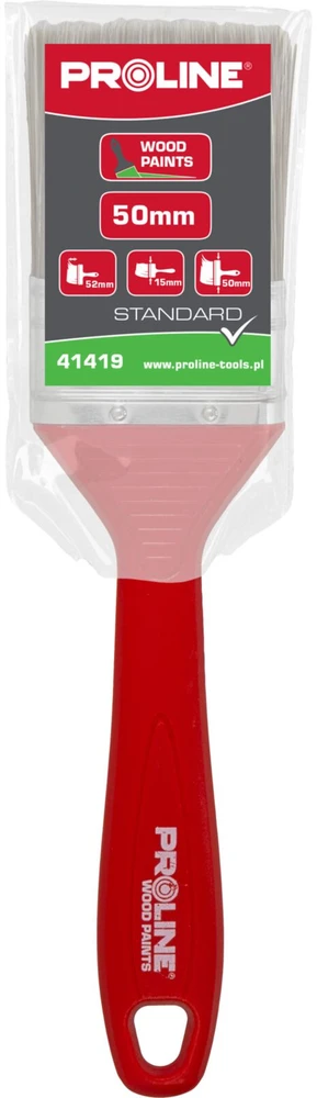 Pędzel, Standartinis plokščias teptukas 50 mm, plastikine rankena, medienai, prolinui