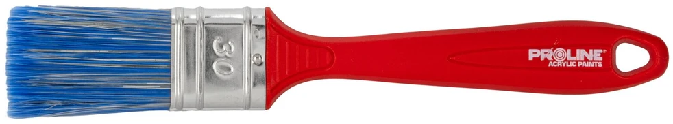 Pędzel, Standartinis plokščias teptukas 30 mm, plastikine rankena, akrilas, prolinas