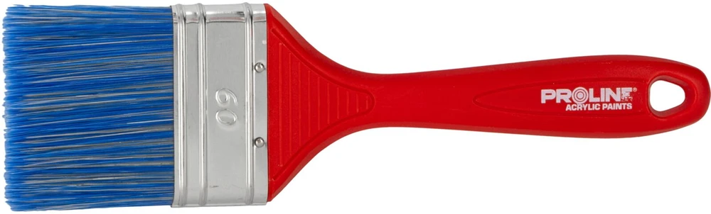Pędzel, Standartinis plokščias teptukas 60 mm, plastikine rankena, akrilas, prolinas