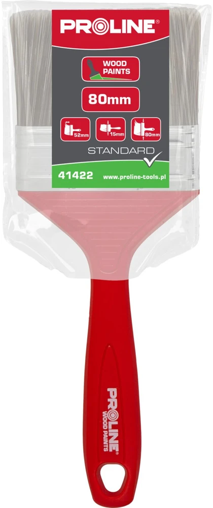 Pędzel, Standartinis plokščias teptukas 80 mm, plastikine rankena, medienai, prolinui