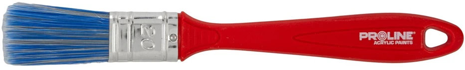 Pędzel, Standartinis plokščias teptukas 20 mm, plastikine rankena, akrilas, prolinas