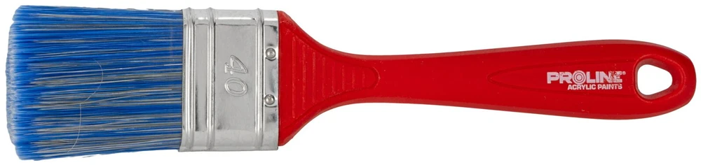 Pędzel, Standartinis plokščias teptukas 40 mm, plastikine rankena, akrilas, prolinas