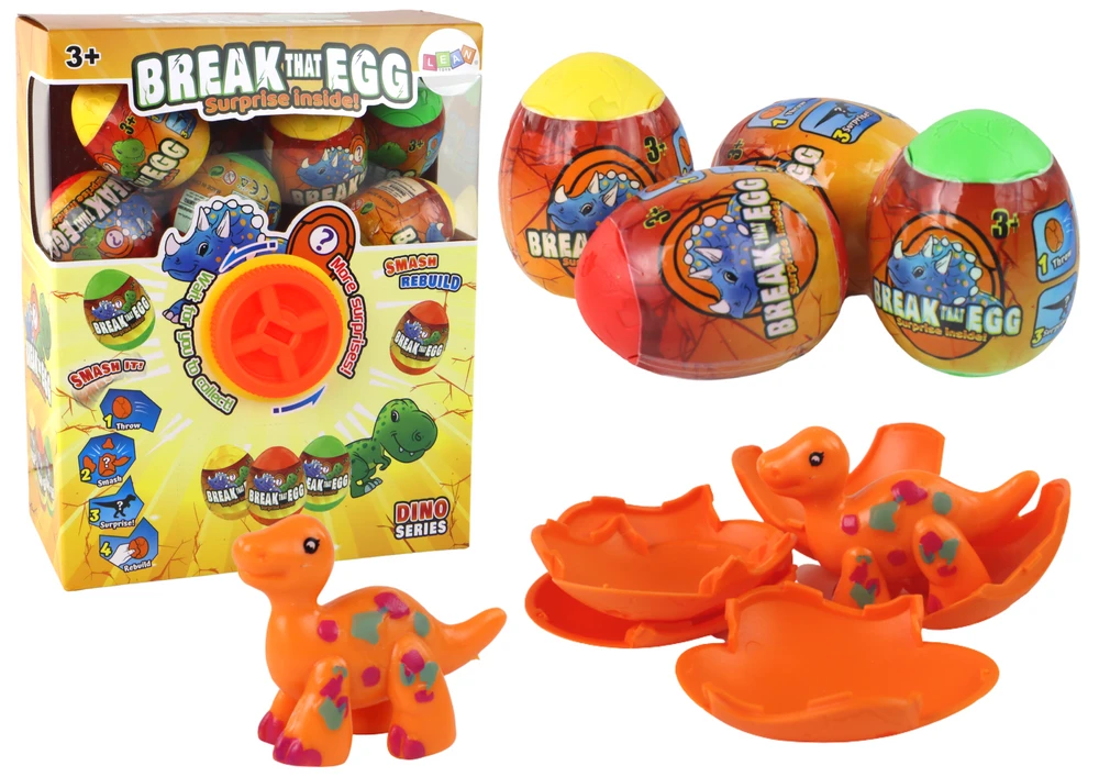 Dinozaurų kiaušinių rinkinys Lean Toys, 9x6,5 cm, 12 vnt.