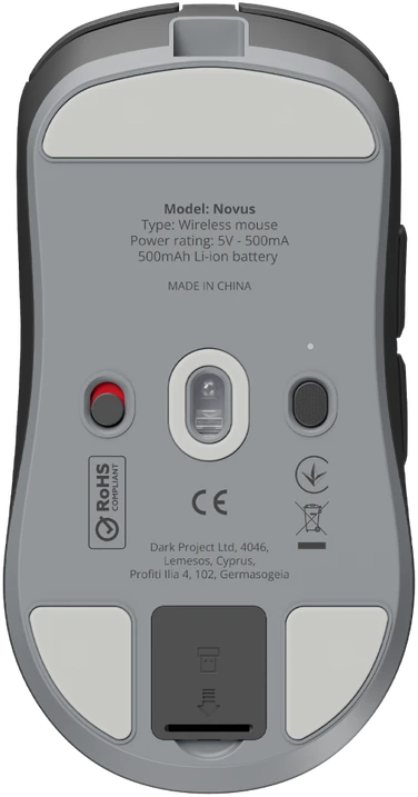 Pelė Dark Project Novus Wireless Juodas/Pilkas
