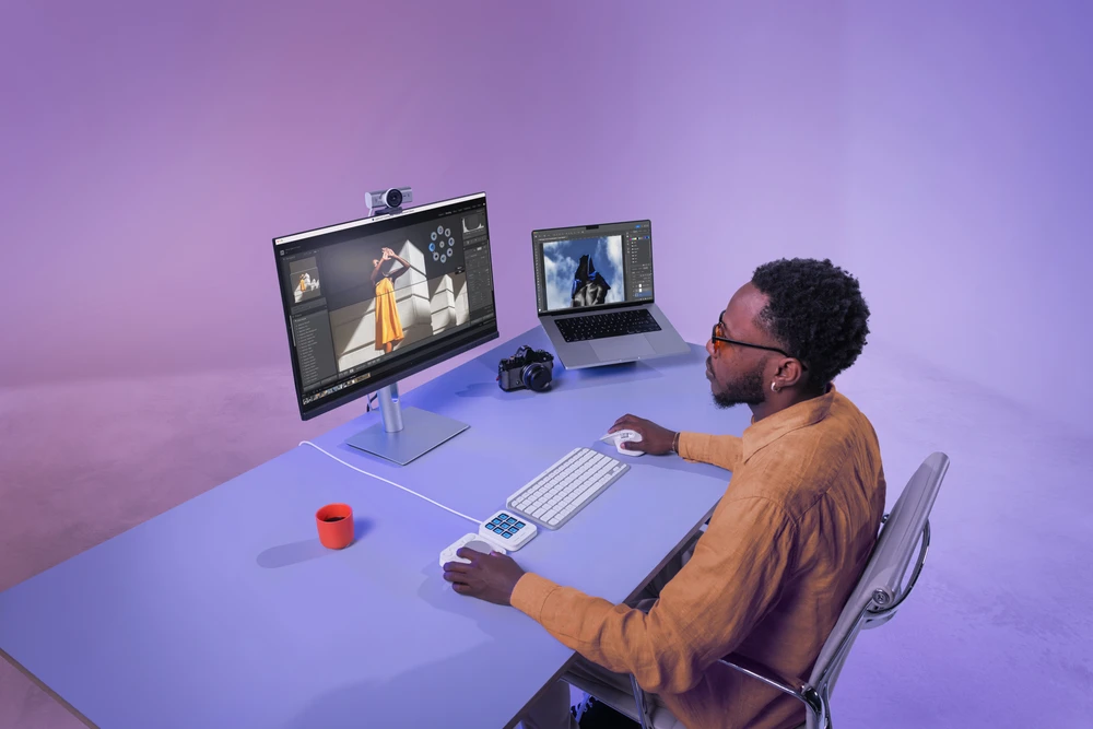 Klaviatūra „Logitech MX Creative“ konsolė, šviesiai pilka