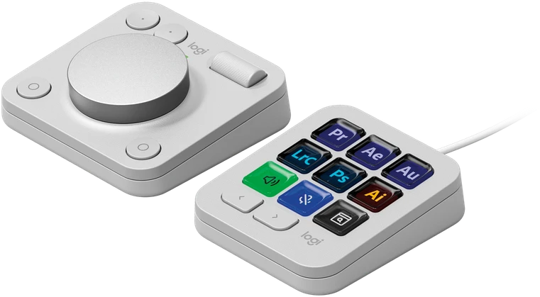 Klaviatūra „Logitech MX Creative“ konsolė, šviesiai pilka