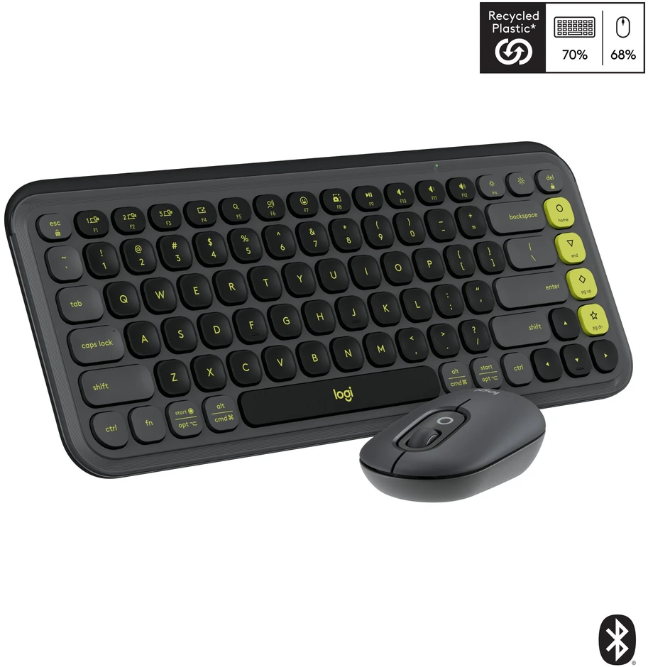 Pelė „Logitech Pop Icon Combo Nordic“ klaviatūra, grafito spalvos