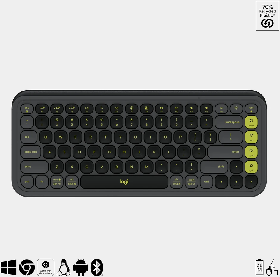 Pelė „Logitech Pop Icon Combo Nordic“ klaviatūra, grafito spalvos
