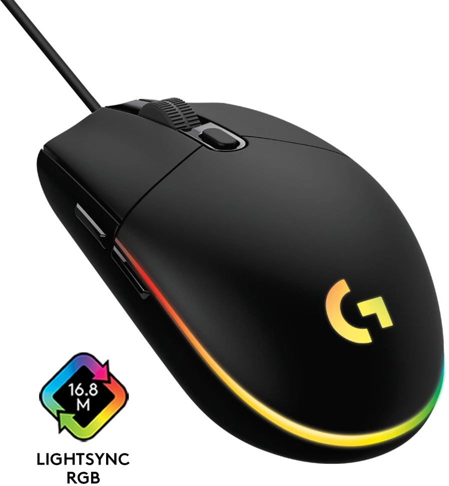 Žaidimų pelė Logitech G203 Lightsync RGB, Juodos spalvos