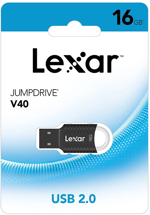 Lexar | USB atmintinė | JumpDrive V40 | 16 GB | USB A tipo | Juodas