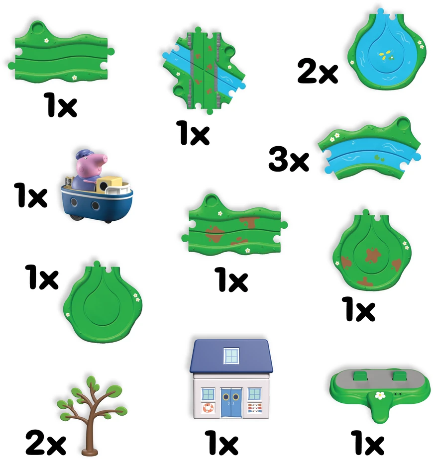 Peppa Pig Whizz Around Peppos upės žaidimų rinkinys