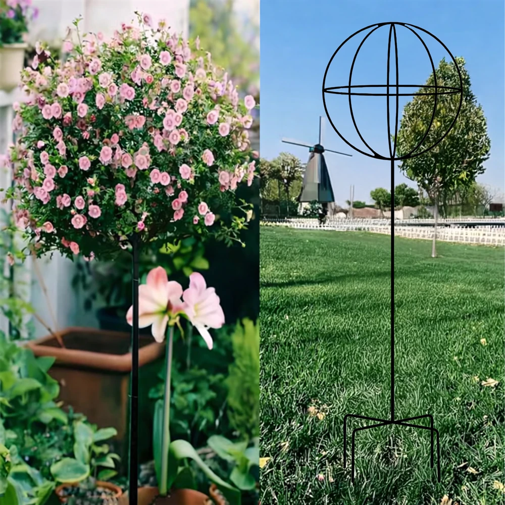 Pergola Sodo pergolės terasos metalinė atrama vijokliniams augalams, rožėms, 50x10 cm, juodos spalvos