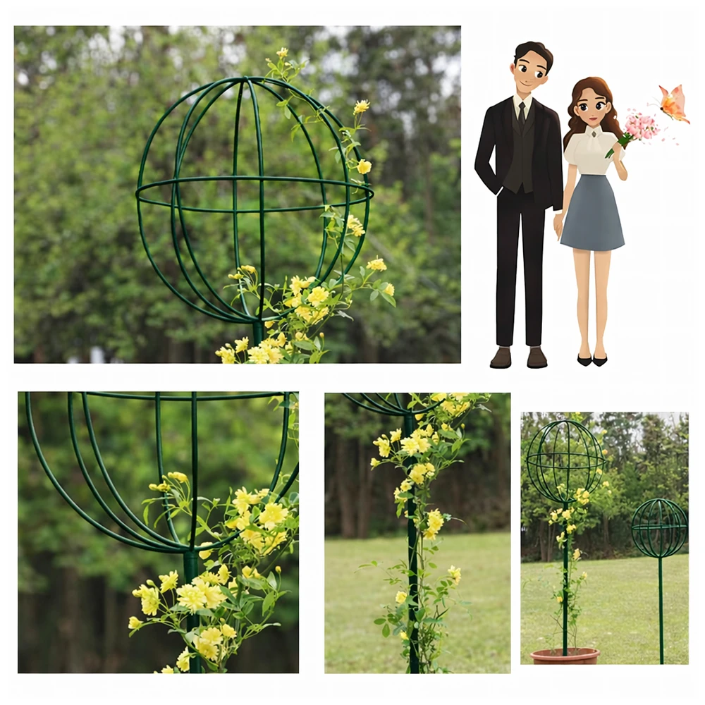 Pergola Sodo pergolės terasos metalinė atrama vijokliniams augalams, rožėms, 50x10 cm, žalia