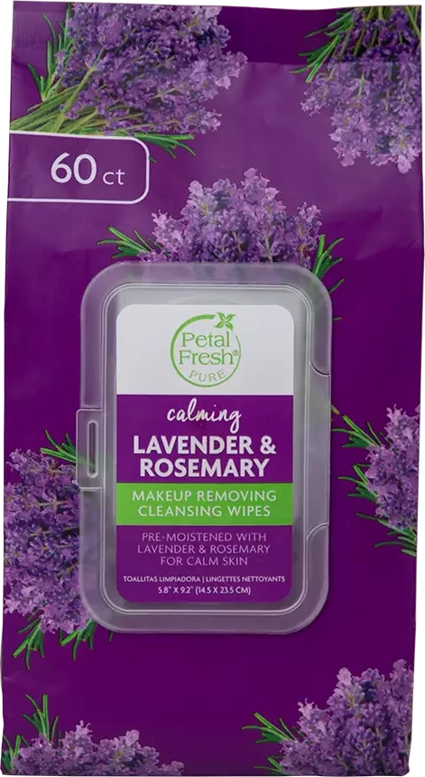 „Petal Fresh“ – tyros levandų ir rozmarinų makiažo valymo servetėlės