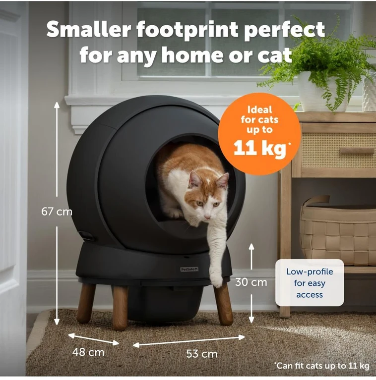 Petsafe - Ecom Smartspin automatinis kačių kraiko dėžės robotas - 53 x 49 x 47 cm - juodas