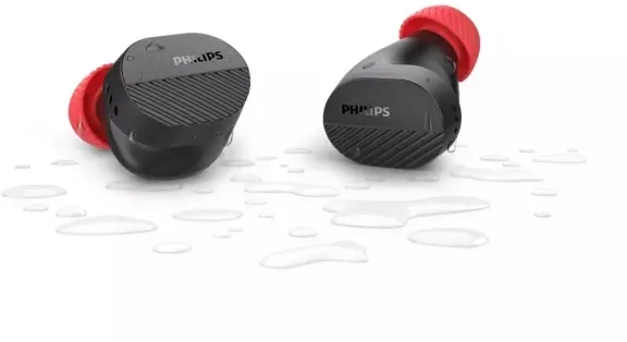 Belaidės ausinės Philips TAA5508BK, Juodos ir raudonos spalvos