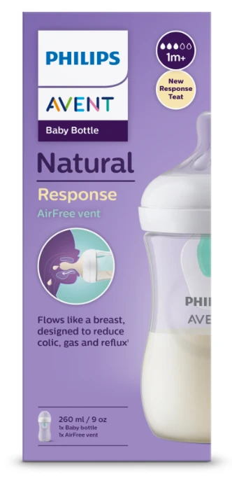 Philips Avent Natural Response buteliukas su AirFree vožtuvu nuo 1 mėnesio 260ml