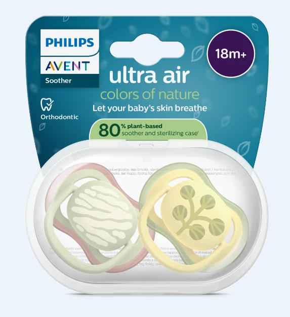 „Philips Avent“ čiulptukas „Ultra Air“, 18 mėn. ir vyresniems, šviesiai žalias / geltonas