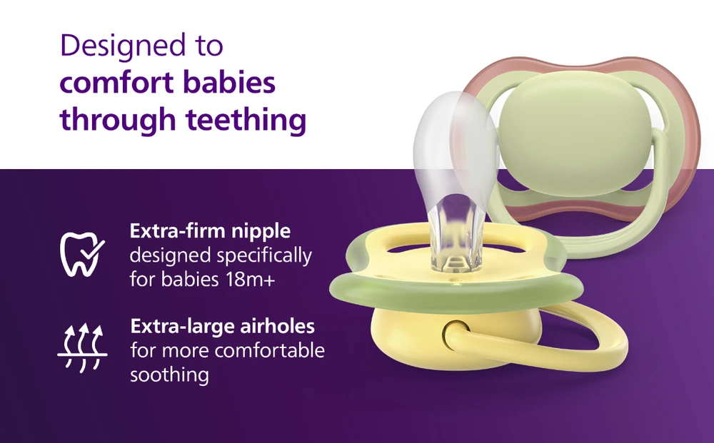 „Philips Avent“ čiulptukas „Ultra Air“, 18 mėn. ir vyresniems, šviesiai žalias / geltonas