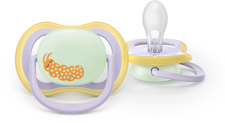 „Philips Avent“ čiulptukas „Ultra Air“, naktinis, 0–6 mėn., geltonas/violetinis