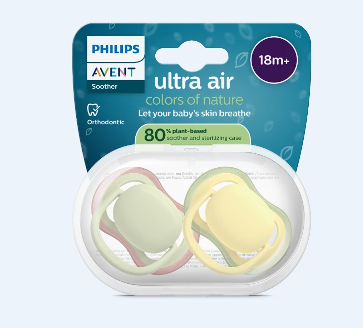 „Philips Avent“ čiulptukas „Ultra Air“, 18 mėn. ir vyresniems, šviesiai žalias / geltonas
