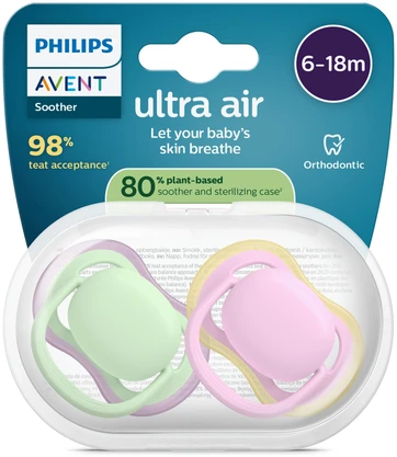 „Philips Avent“ čiulptukas „Ultra Air“, 6–18 mėn., žalias / rožinis