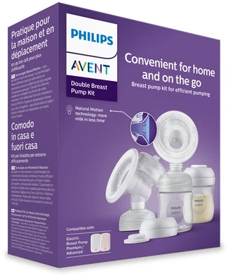 „Philips Avent“ – dvigubo krūties pompos rinkinys, patogi silikoninė pagalvėlė