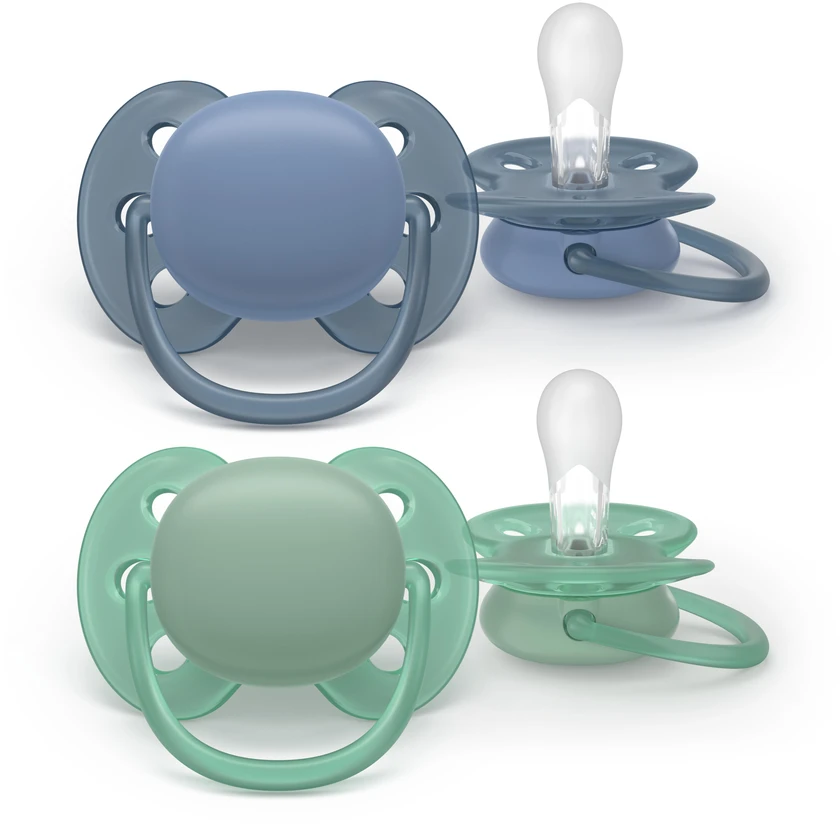 „Philips Avent“ itin minkštas čiulptukas, 6–18 mėn., pilkas/žalias