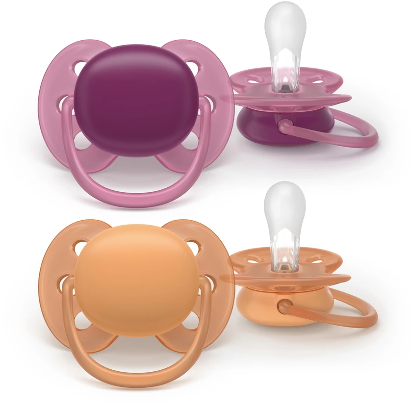 Philips Avent - Itin minkštas čiulptukas, 18+m, lyserød/oranžinė