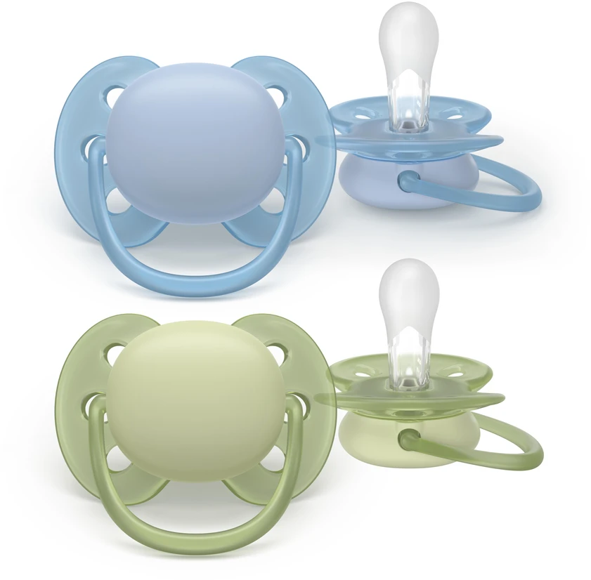 „Philips Avent“ – itin minkštas čiulptukas, 0–6 mėn., žalias / mėlynas