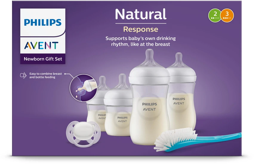 PHILIPS AVENT BUTELIUKŲ RINKINYS NAUJAGIMIUI NATURAL RESPONSE SCD838/13, Baltas