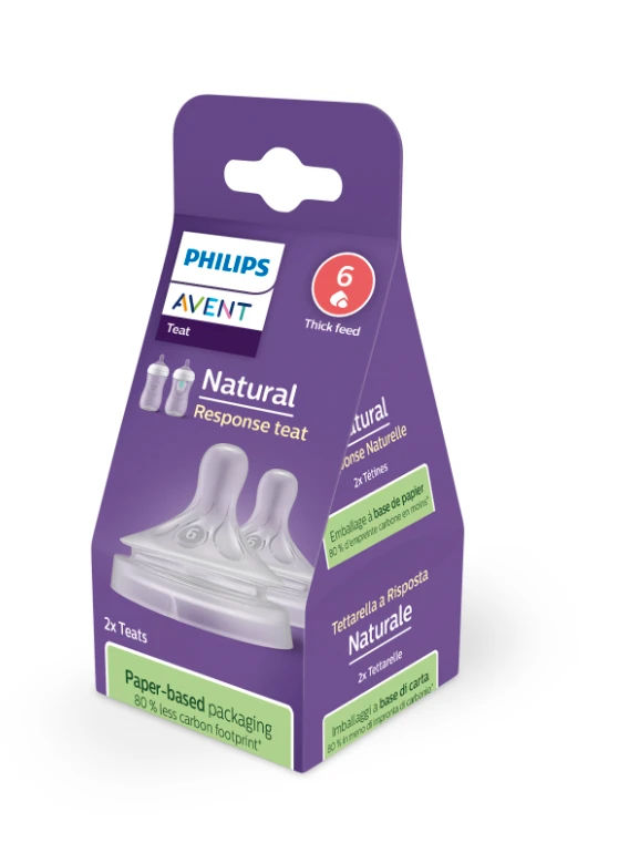 „Philips Avent“ – „Niplle“, „Natural Response“ čiulptukas, 2 vnt. storo maitinimo čiulptukų, 6 mėn.+