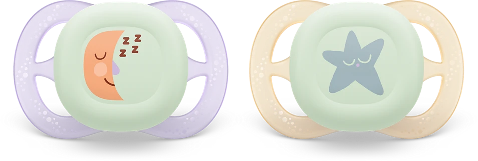 „Philips Avent“ – „Ultra Start“, 0–2 mėn., naktinis, šviesiai rožinis / šviesiai geltonas